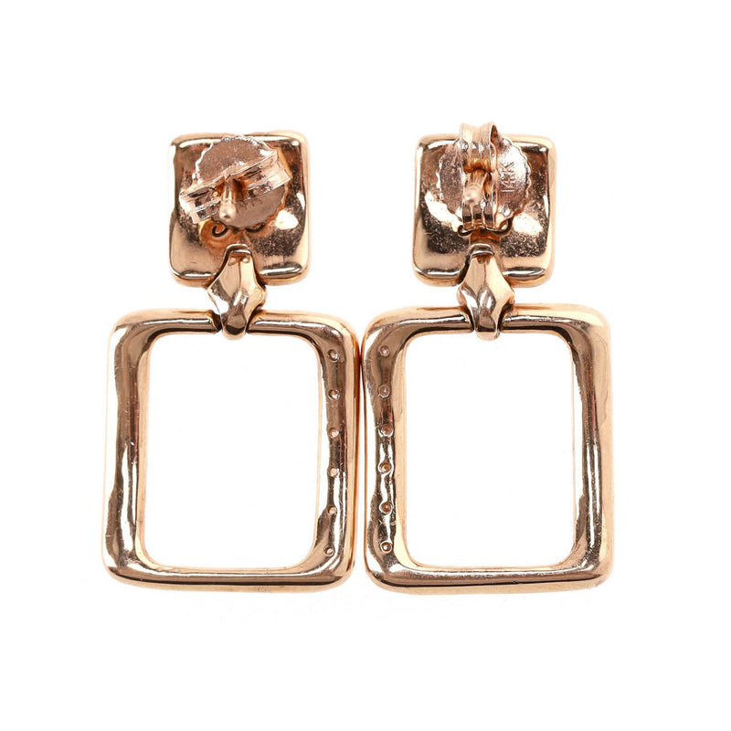 18k Rose Gold & Diamond Dangle Earrings