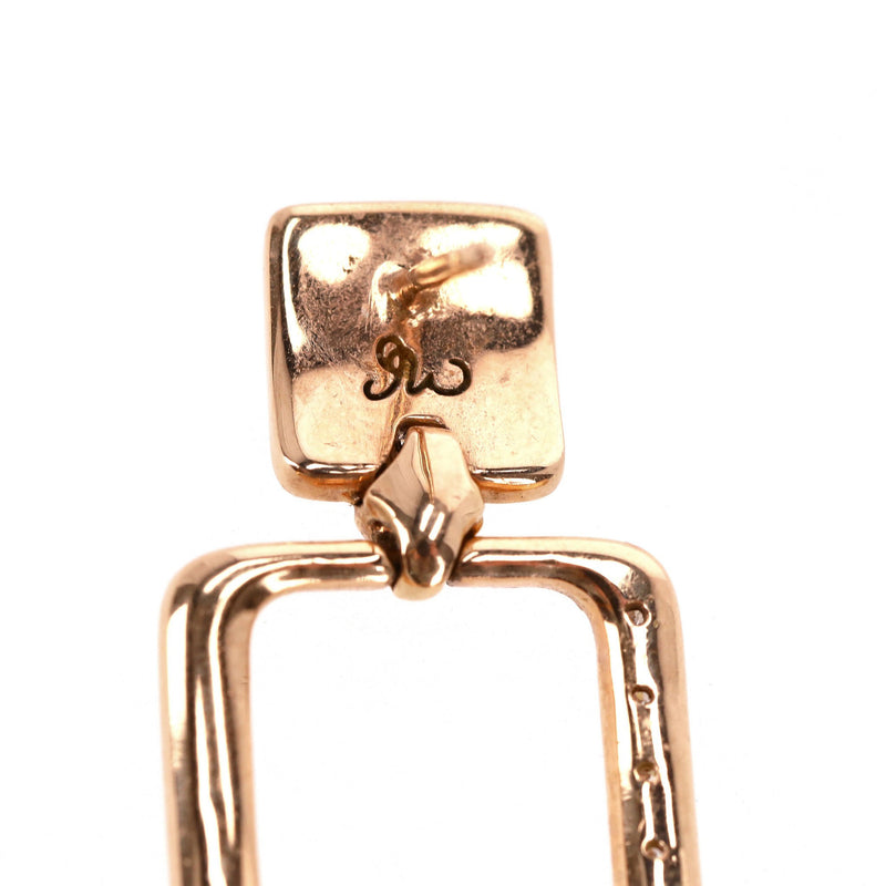18k Rose Gold & Diamond Dangle Earrings