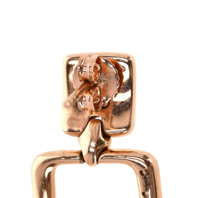 18k Rose Gold & Diamond Dangle Earrings