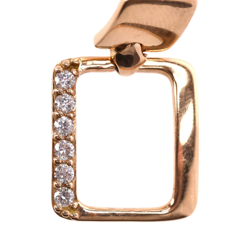 18k Rose Gold & Diamond Dangle Earrings
