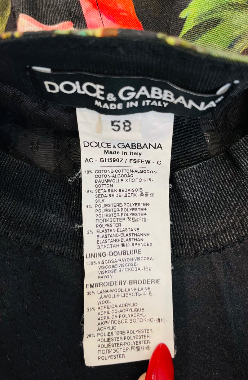 Dolce & Gabbana Floral Print 'DG' Logo Baseball Cap
