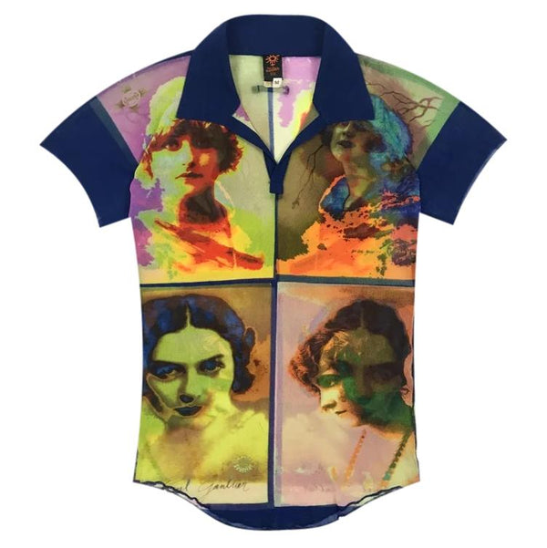 Jean Paul Gaultier Collectors Pop Art Vintage Mesh Top. Size L