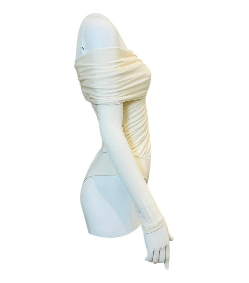 Khaite Off The Shoulder Crepe Jersey Bodysuit. Size XS
