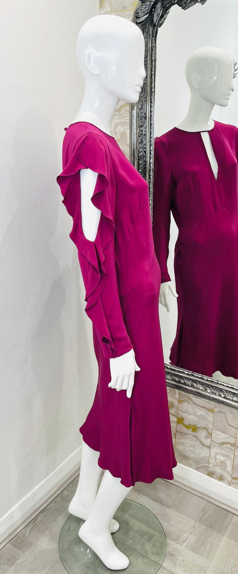 Emilio Pucci Silk Frill Dress. Size 46IT