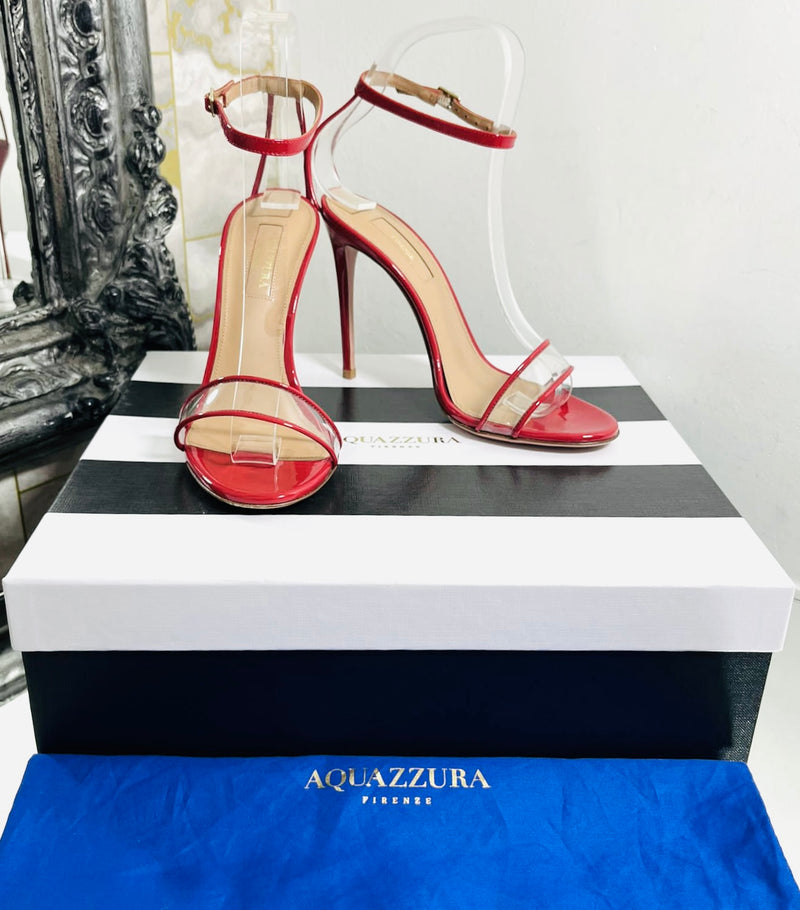 Aquazzura Patent Leather & PVC Sandals. Size 35