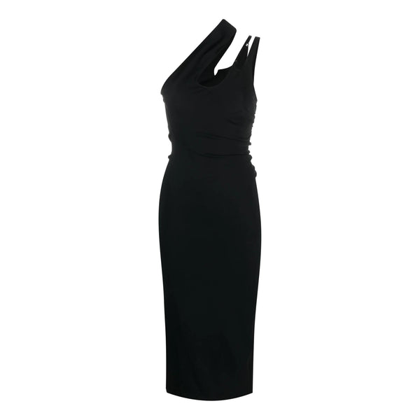 Mugler Asymmetric Cut-Out Neckline Bodycon Dress. Size 40FR