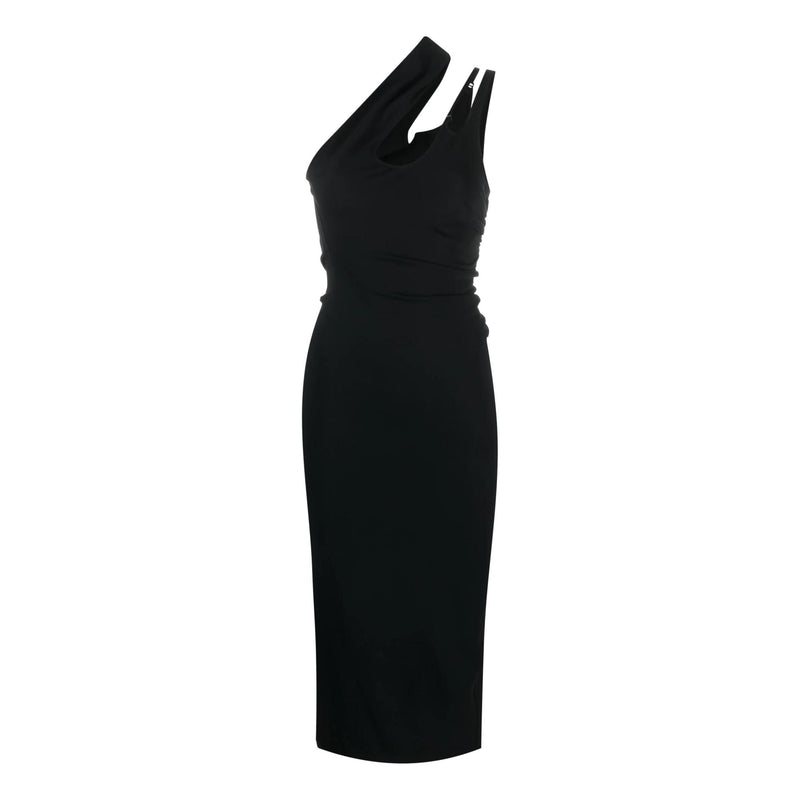 Mugler Asymmetric Cut-Out Neckline Bodycon Dress. Size 40FR
