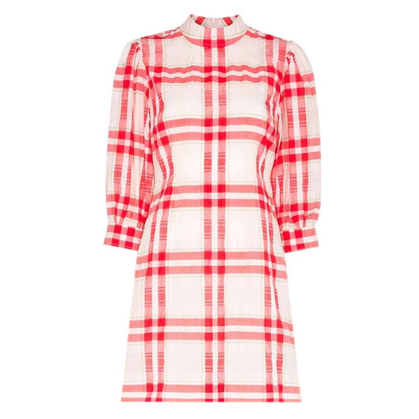 Ganni Checked Cotton Blend Dress. Size 34FR