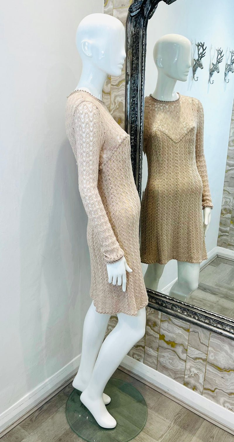 Missoni Wool Blend Crochet Knitted Dress. Size 44IT
