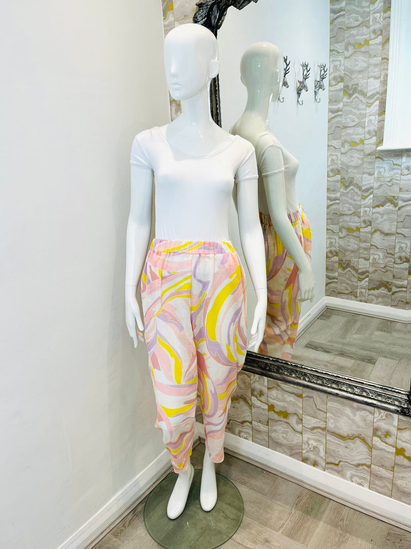 Emilio Pucci Cropped Cotton Trousers. Size 42IT