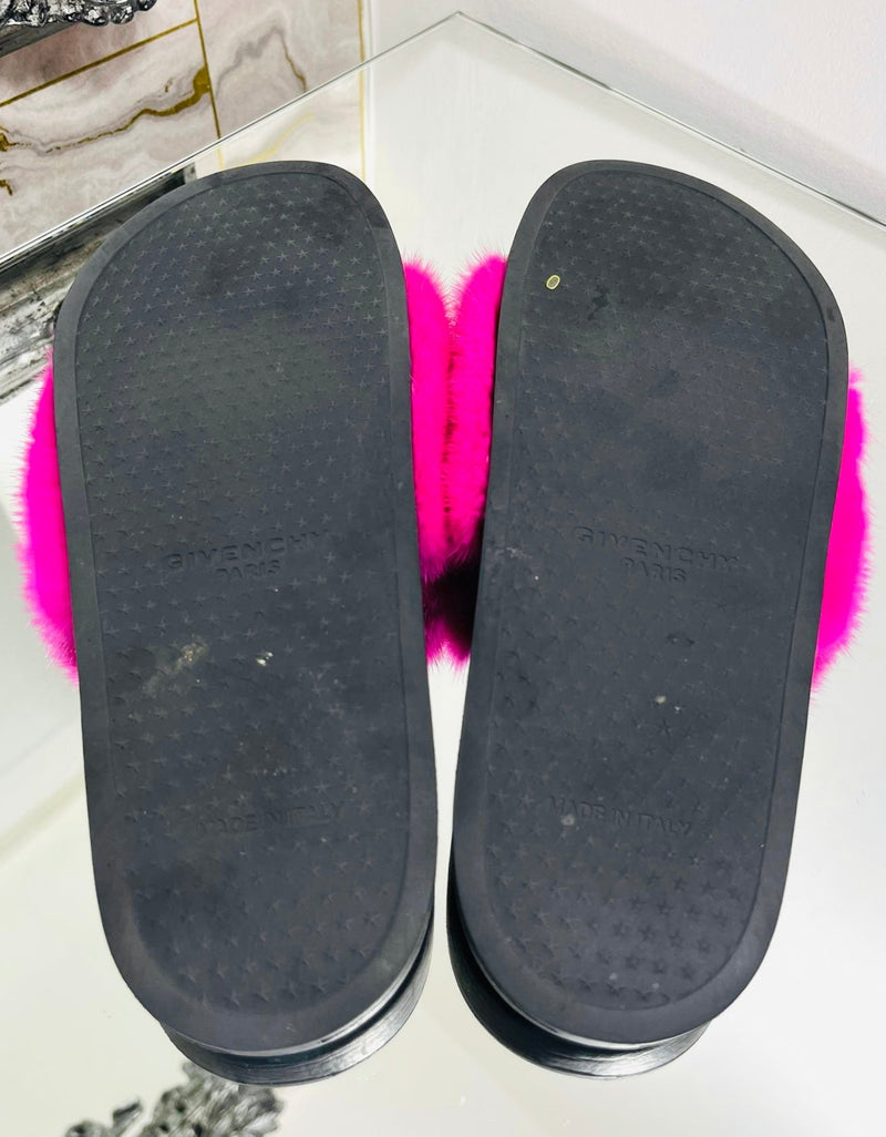 Givenchy Mink Fur Slides. Size 39