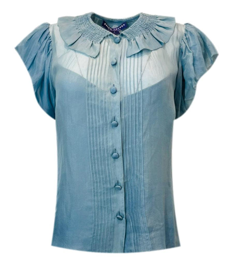 Ralph Lauren Ruffled Silk Top. Size 8US