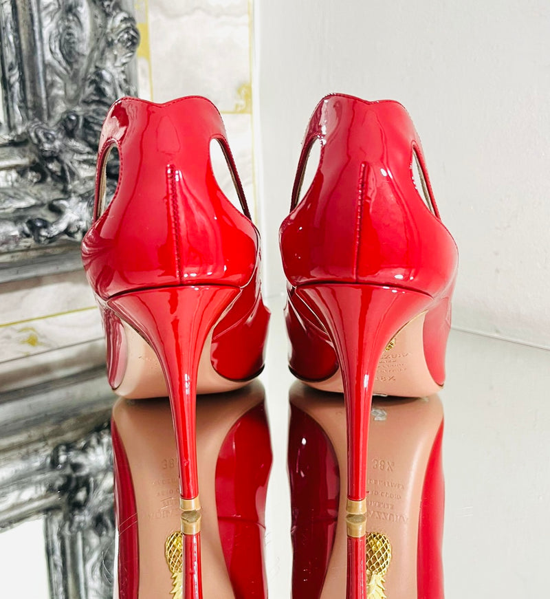 Aquazzura Patent Leather Cut-Out Heels. Size 38.5