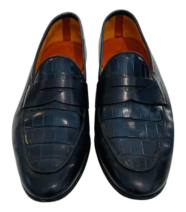 Magnanni Croc Embossed Leather Loafers. Size 41