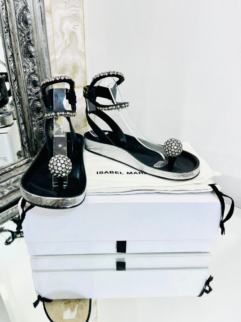 Isabel Marant Crystal Embellished Sandals. Size 37