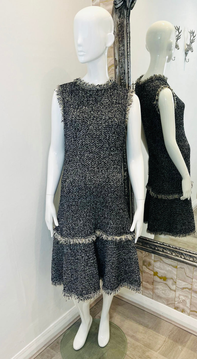 Oscar De La Renta Wool Dress & Jacket Two-Piece Set. Size S/M