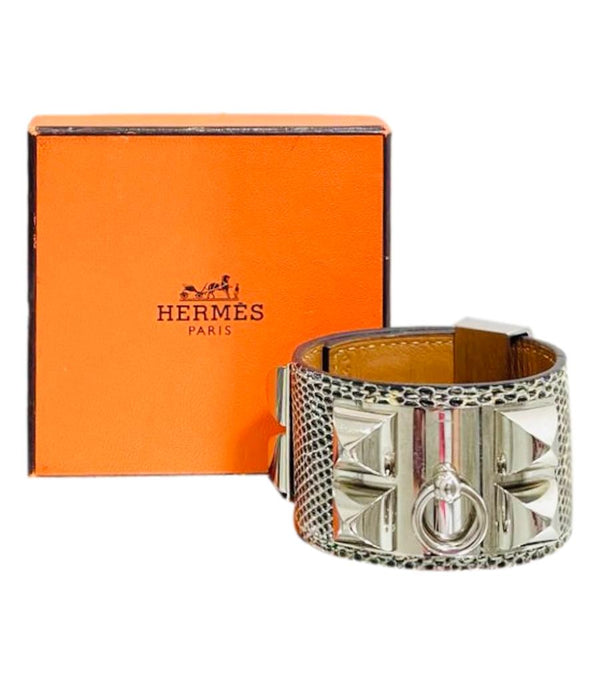 Hermes Ltd Edition Ombre Lizard Collier De Chien Bracelet