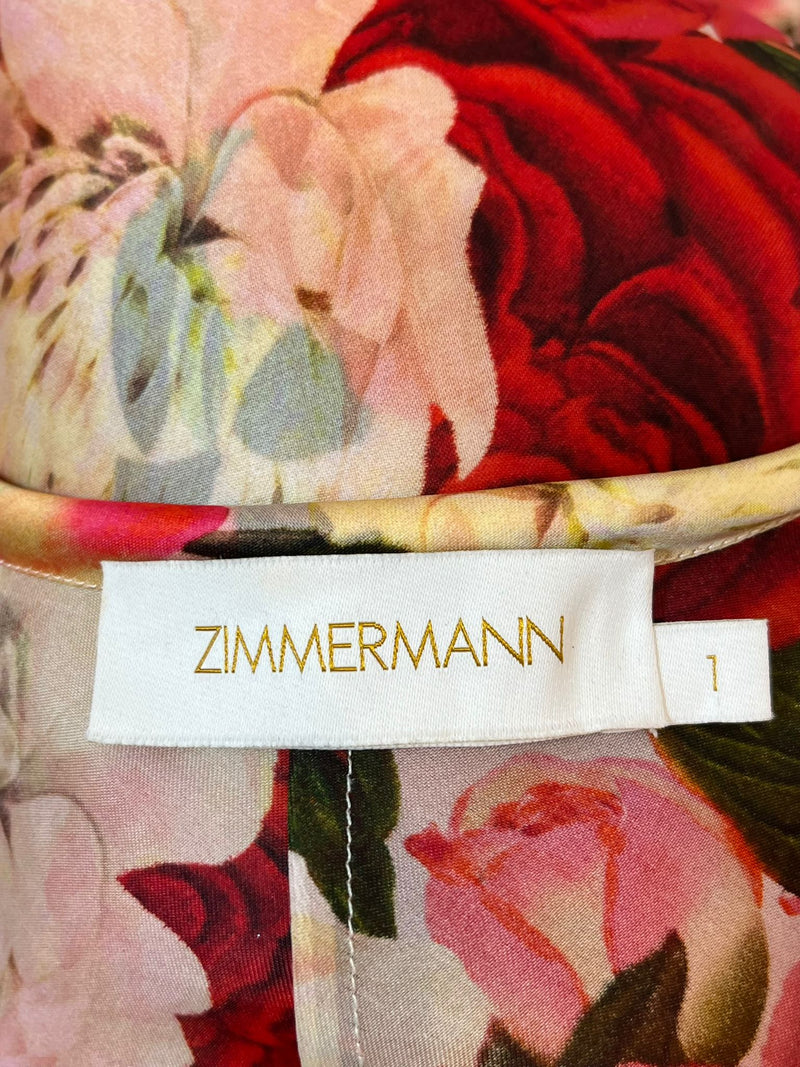 Zimmermann Floral Silk Maxi Dress. Size 1