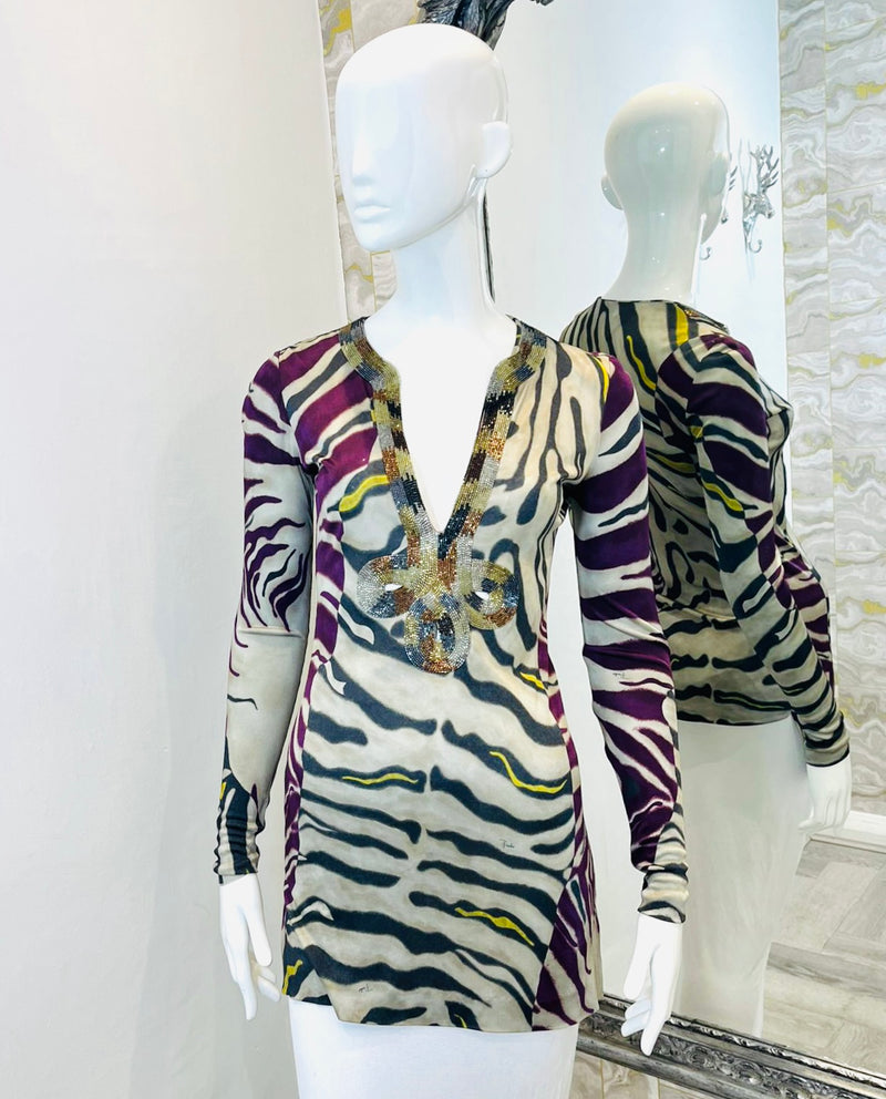 Emilio Pucci Bead Embellished Tunic Top. Size 40IT