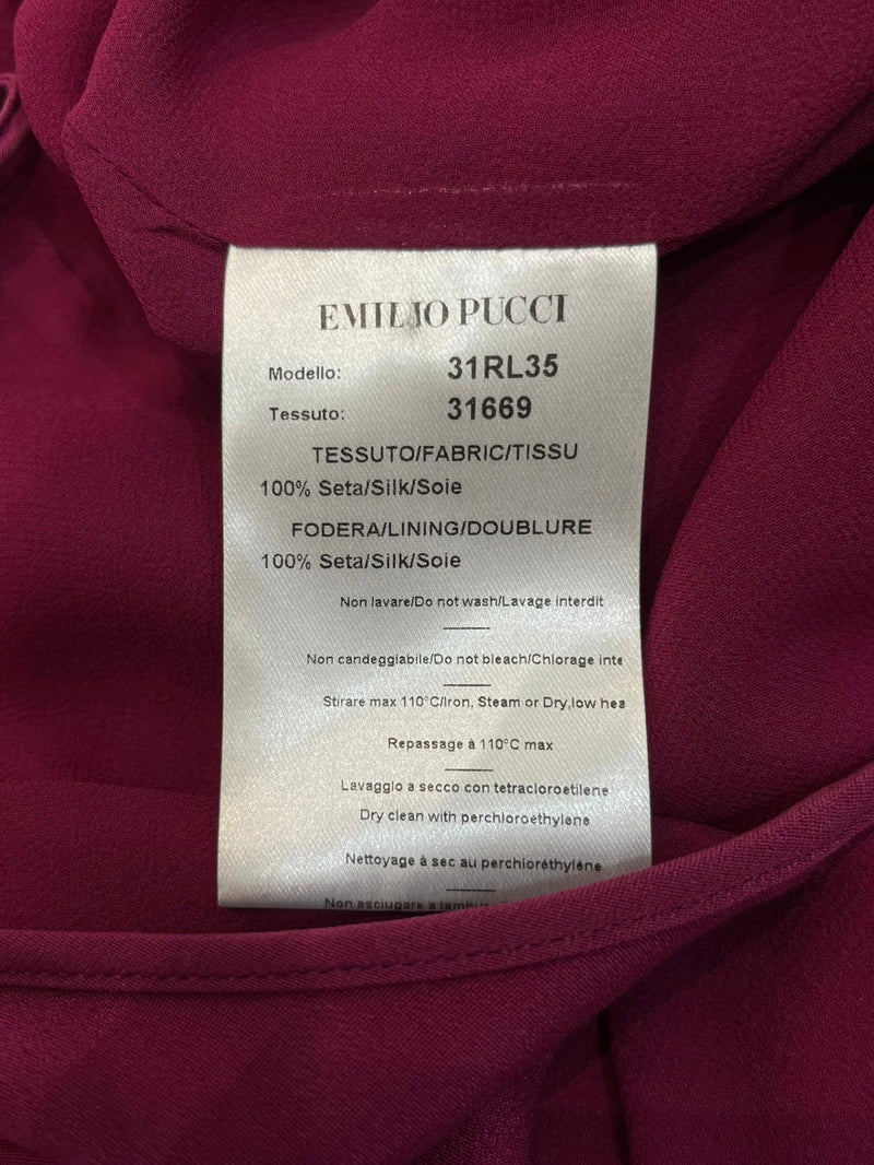Emilio Pucci Silk Frill Dress. Size 46IT
