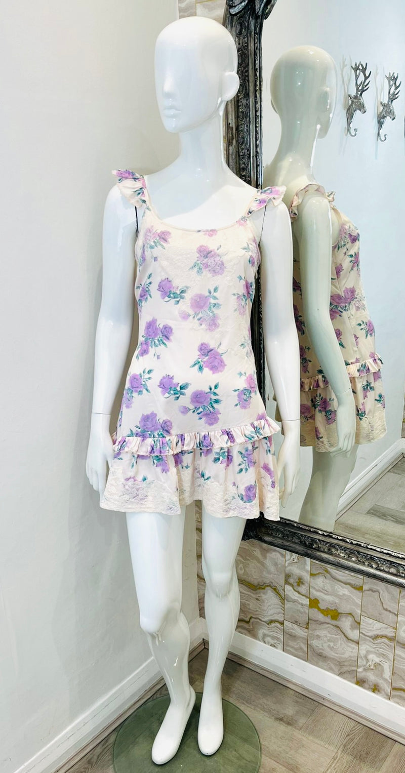 LoveShackFancy Lace Floral Crepe Dress. Size 2US