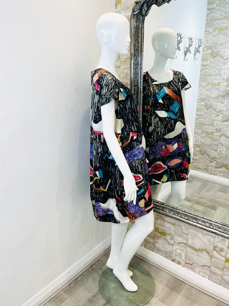 Chloe Silk Abstract Print Dress. Size 42IT