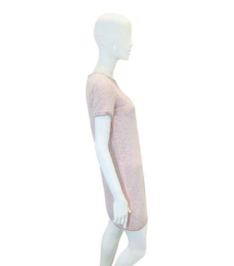 Chanel Angora Wool & Silk Rhinestone Studded Dress. Size 34FR