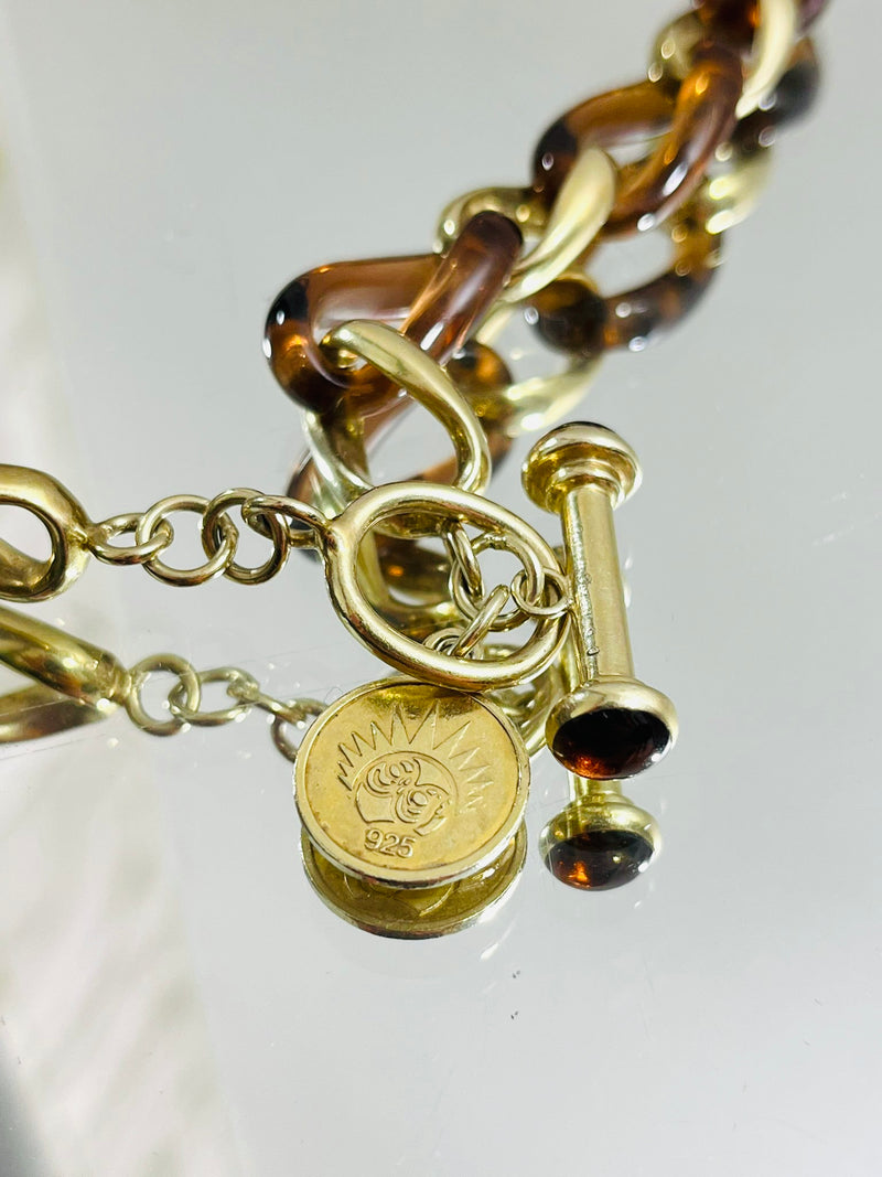Angelique De Paris Resin & 18K Gold Plated Sterling Silver Link Necklace