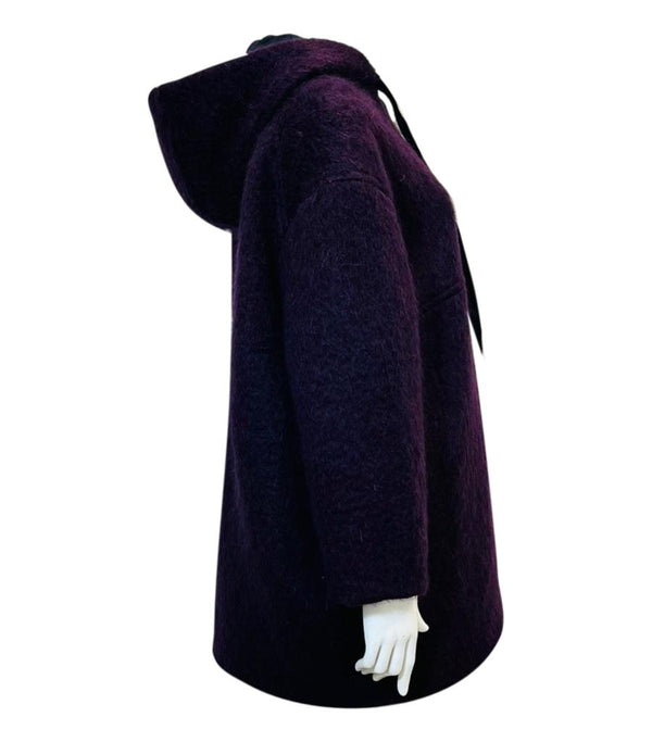 Marni Mohair & Virgin Wool Hooded Coat. Size 40IT