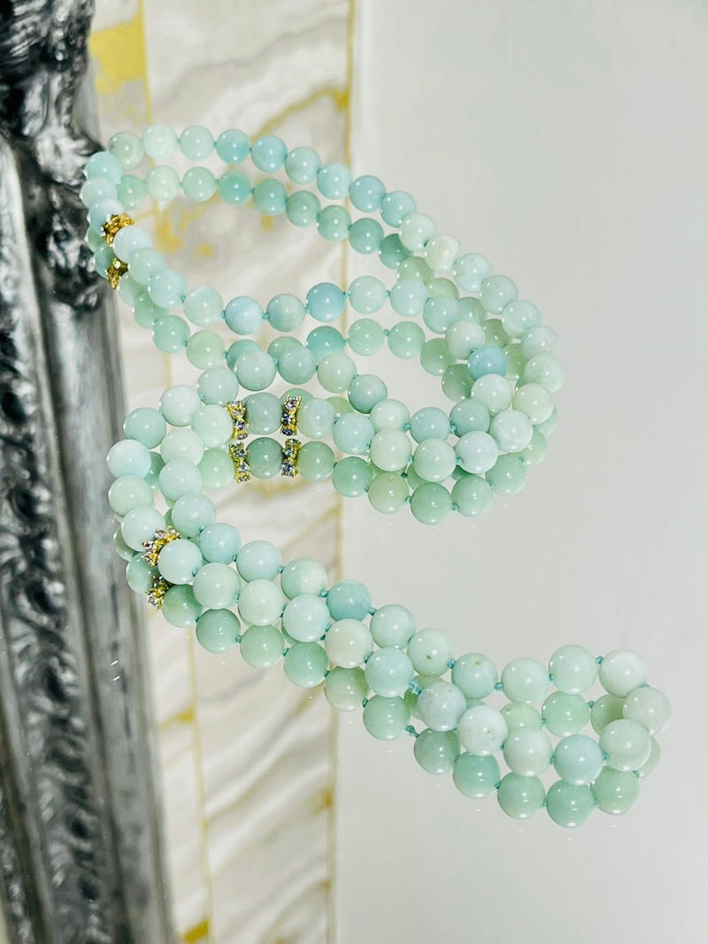 Carolina Bucci Amazonite Beaded Necklace With 18k Gold & Sapphires