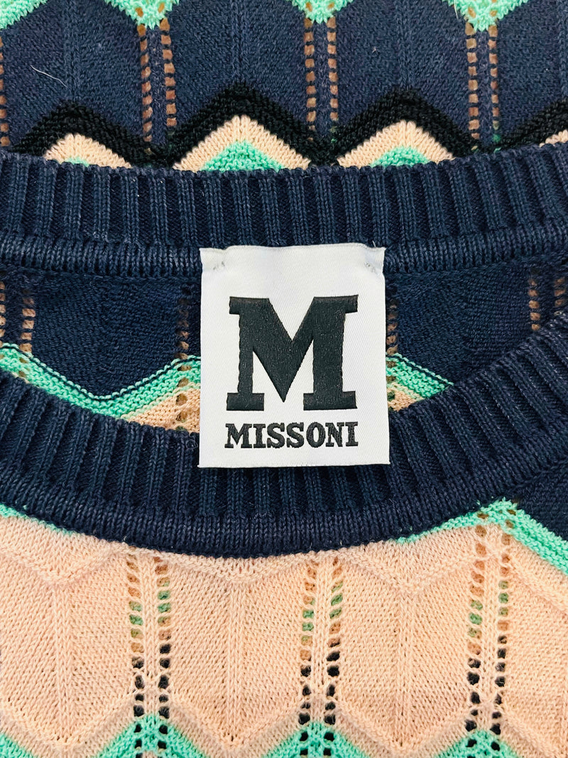 Missoni Chevron Pattern Cotton Knit Vest. Size 44IT