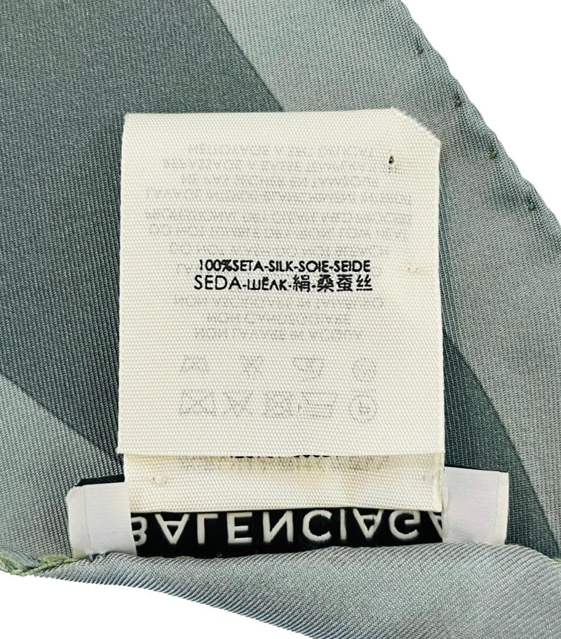 Balenciaga Skinny Logo Silk Scarf