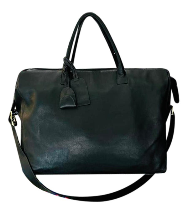 Chanel Vintage X/L Leather Travel Bag With Gold 'CC' Padlock