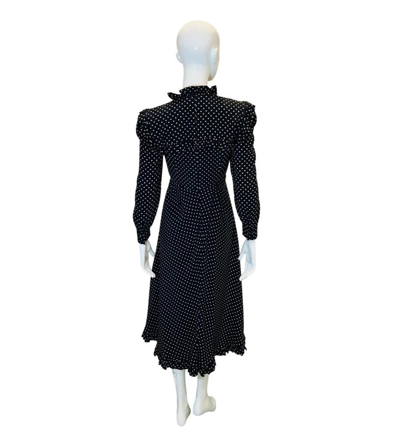 Alessandra Rich Silk Polka-Dot Dress. Size 42IT
