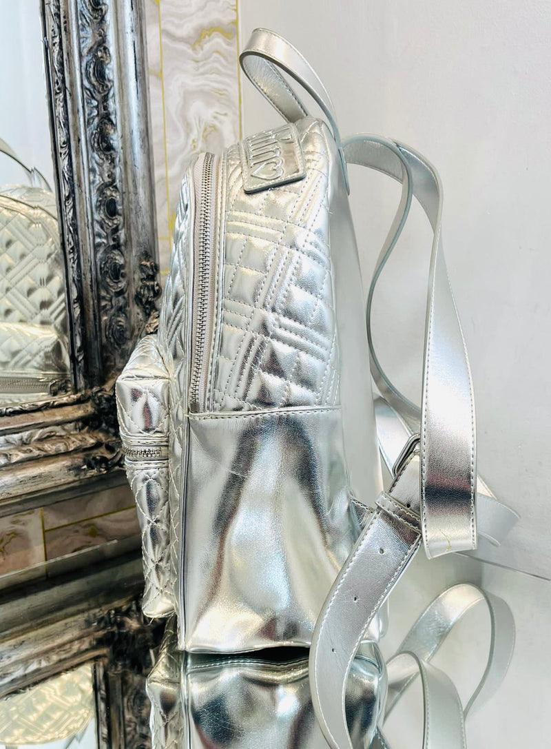 Love Moschino Metallic Logo Backpack