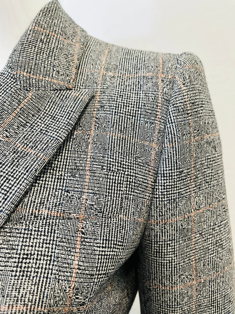 Alexander McQueen Virgin Wool Plaid Jacket. Size 42IT