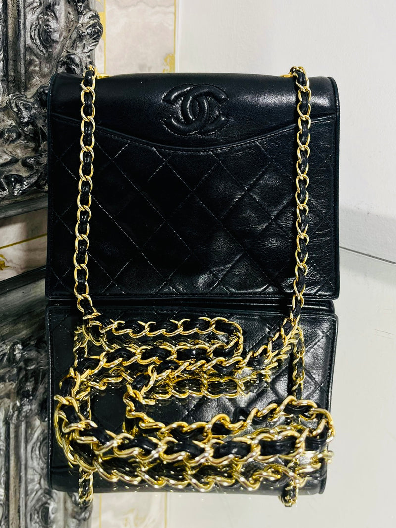 Chanel Vintage Leather Diamond Stich 'CC' Logo Handbag