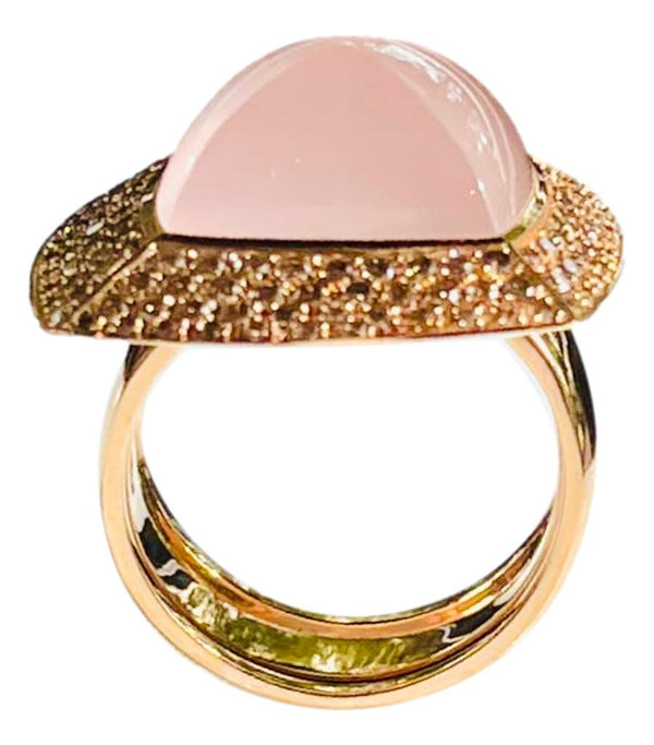 Valente 18k Rose Gold Icy Jadeite & Diamond Ring