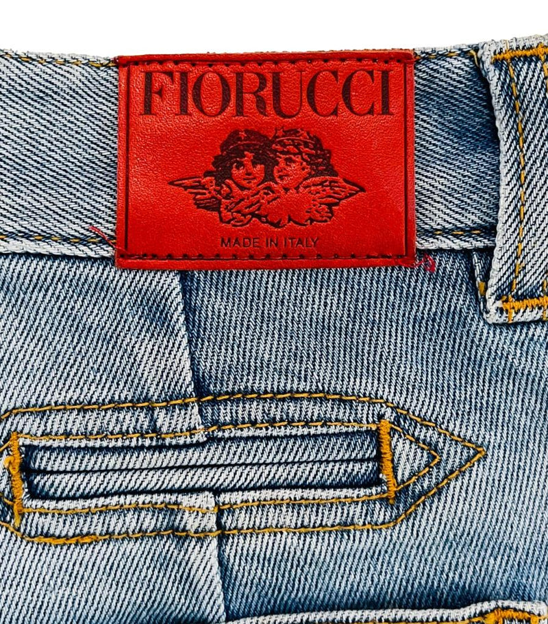 Fiorucci Angels Patch High Rise Denim Shorts. Size 23