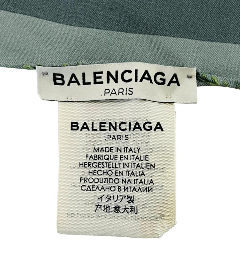 Balenciaga Skinny Logo Silk Scarf