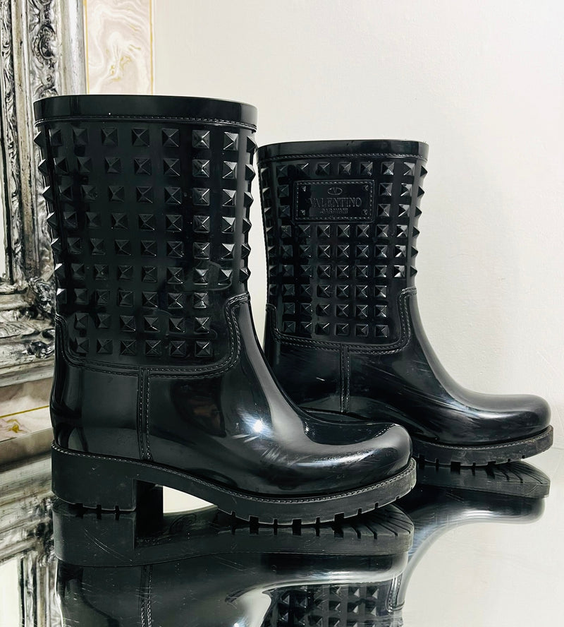 Valentino Rockstud Rain Boots. Size 37