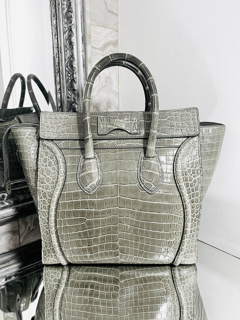 Celine Crocodile Skin Luggage Bag