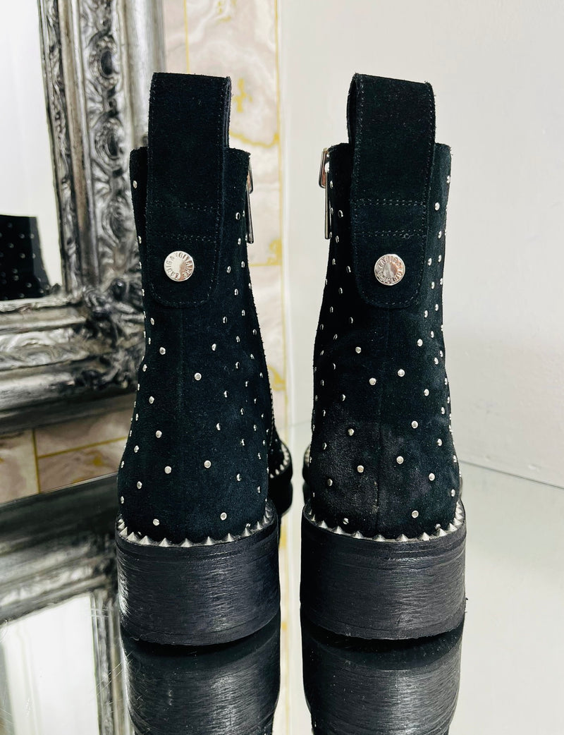 Zadig & Voltaire Empress Studded Suede Ankle Boots. Size 38
