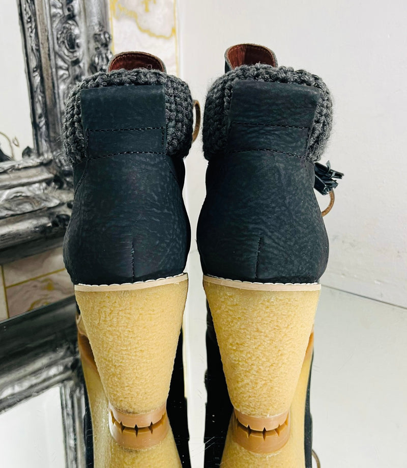 See By Chloe Suede Wedge Ankle Boots. Size 36