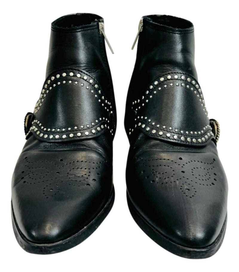 Claudie Pierlot Studded Buckle Ankle Boots. Size 39