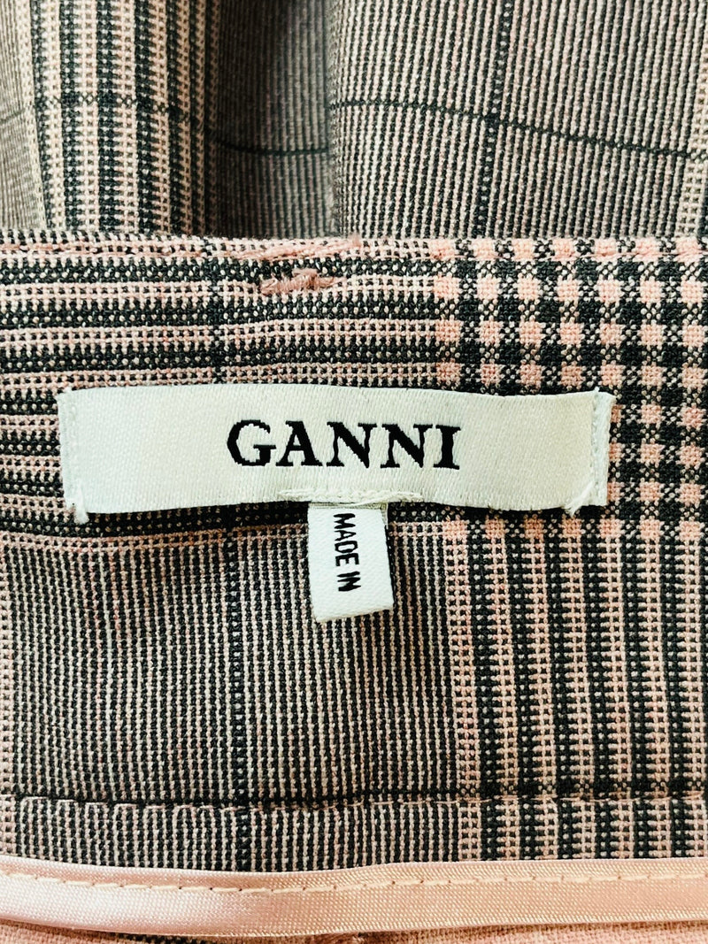 Ganni Checked Cady Trousers. Size 36FR