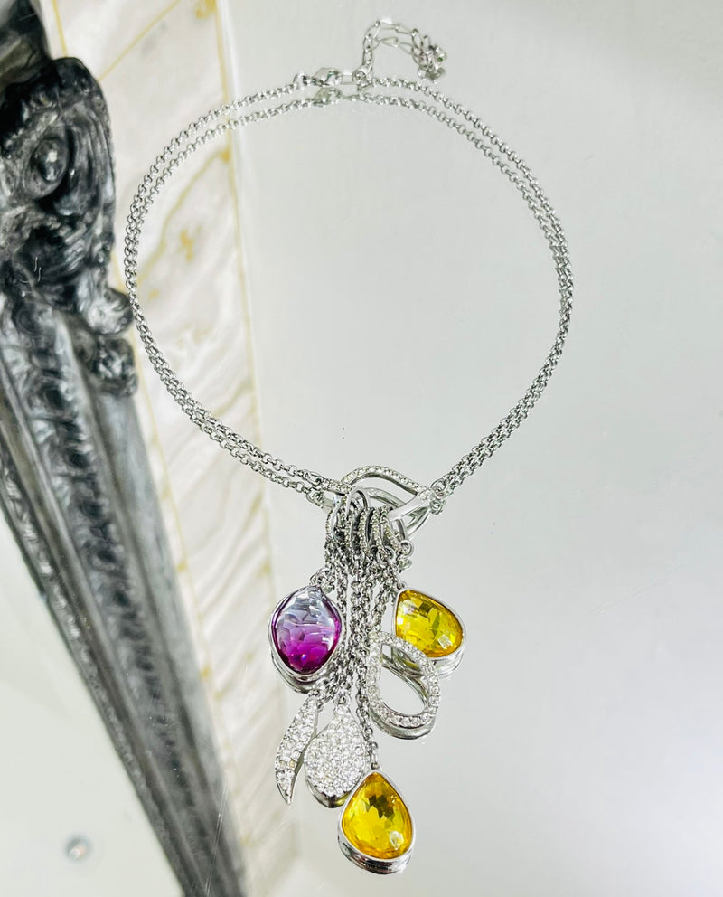 Swarovski Vintage 1980's Crystal & Sterling Silver Necklace