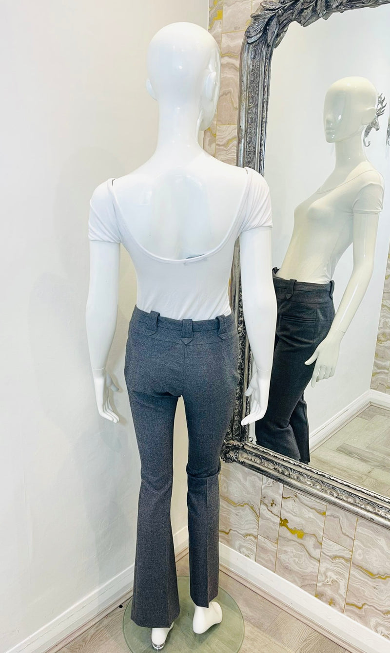 Altuzarra Cropped Flared Wool Trousers. Size 38IT