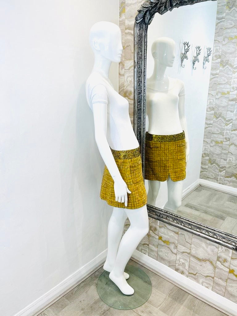 Chanel Fantasy Tweed & Crystal Mini Skirt. Size 38FR