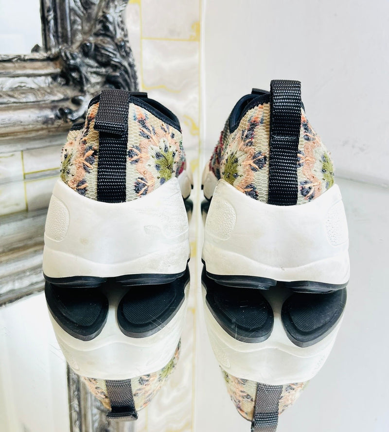 Dior Bead Embroidered Mesh Sneakers. Size 37.5